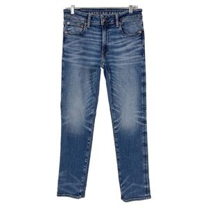 American Eagle Airflex + Slim Straight Medium Wash Jeans 29 X 30
